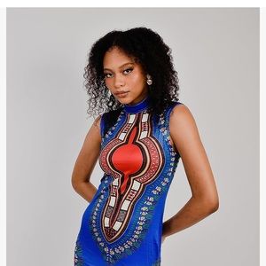 NWT Women’s African Attire Bohemian Dashiki Tribal Vintage Ethnic Midi Dress